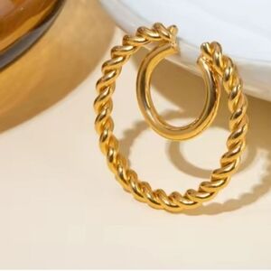 New Double Layer Gold Ss 1 Pc Large Ear Cuff Curated Stacked Ear Ring